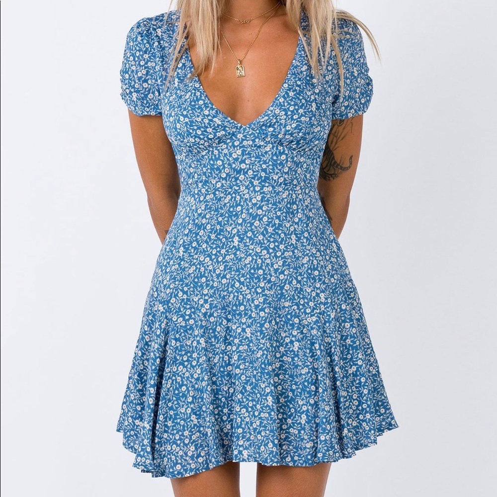 princess polly blue floral dress
